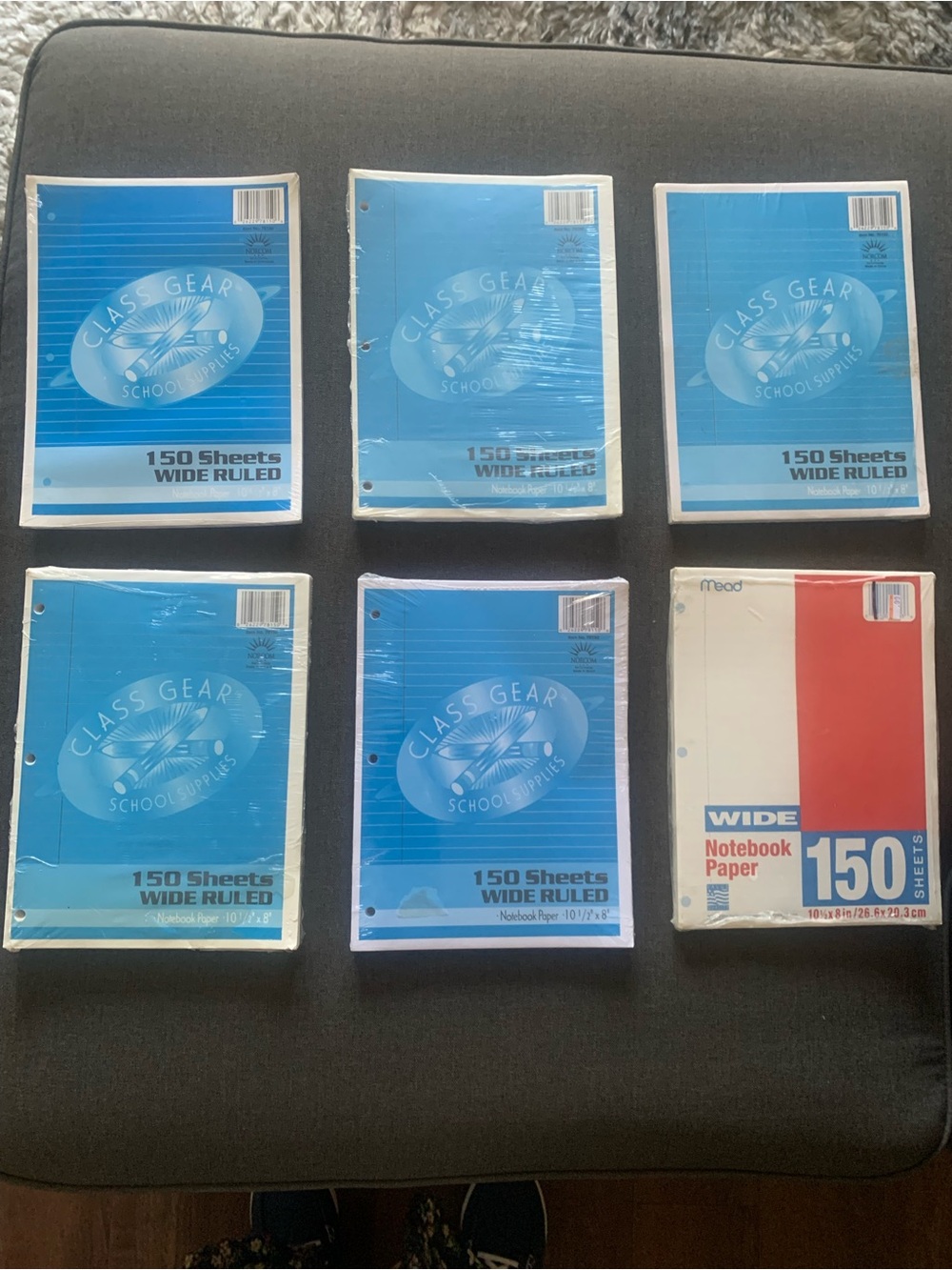 CLASS GEAR Norcom (5 Packs) & Mead (1) Wide Ruled Filler Paper Paper 150 Sheets